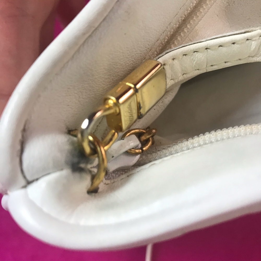 VTG Anne Klein for Calderon White Leather Purse - Picture 7 of 16